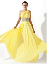 Vestido Amarillo a un hombro