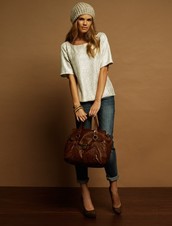 Bolso marron en cuero