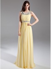 Vestido amarillo cuello imperio